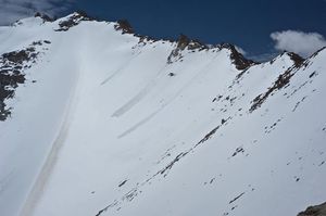 The slope was clear of those mini avalanches the day before